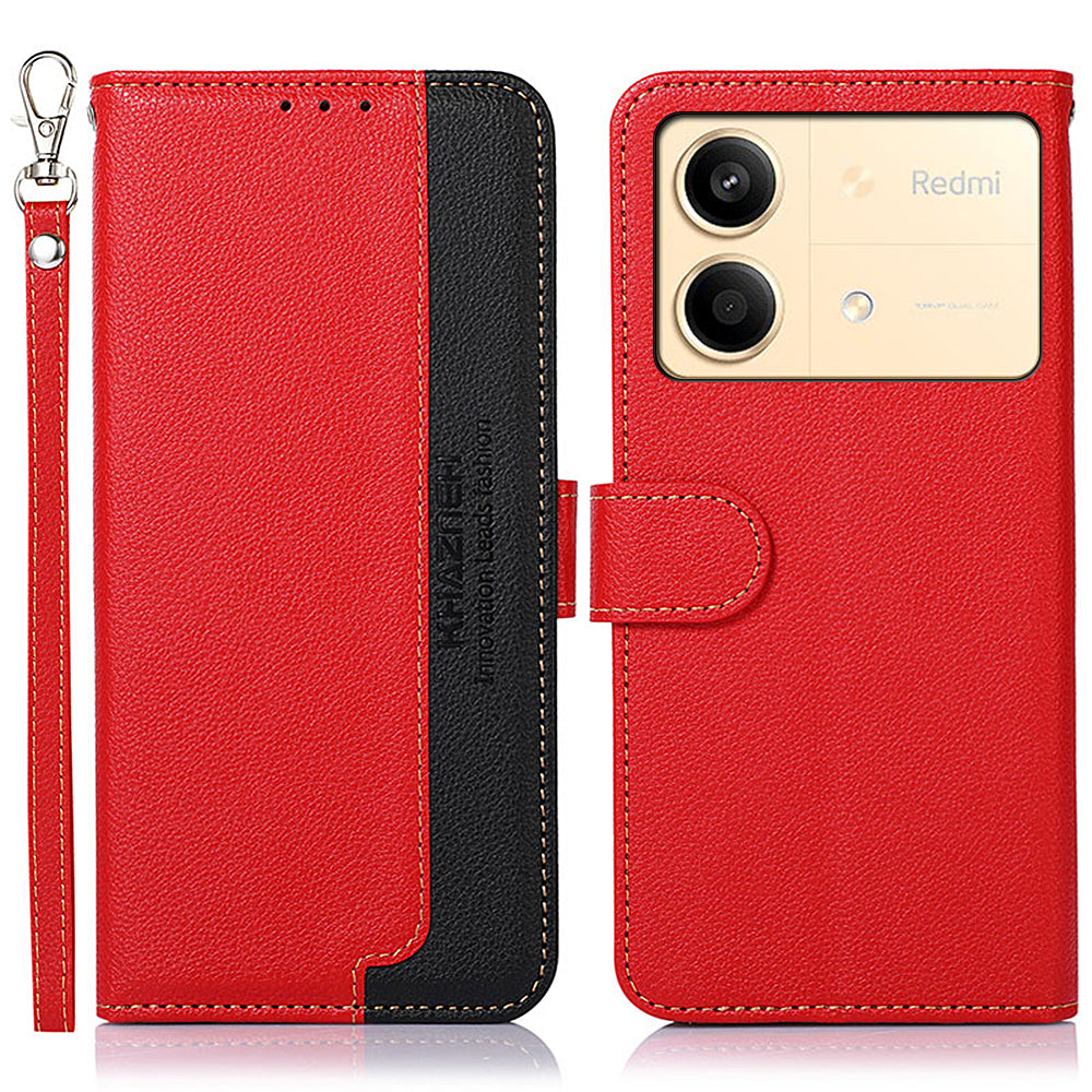 KHAZNEH For Xiaomi Redmi Note 13R Pro 5G Leather Case RFID Blocking Phone Wallet Cover - Blue KHAZNEH For Xiaomi Redmi Note 13R Pro 5G Leather Case RFID Blocking Phone Wallet Cover - Blue